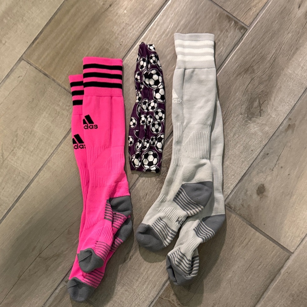 Adidas Vibrant Pink and Subtle Gray Socks